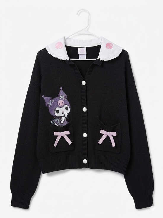 Sanrio Sweaters - Sanrio black sweater cardigan with pink and purple accents